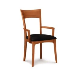 Copeland Sarah Ingrid Solid Cherry Shaker Dining Chair 26 Copeland Sarah Ingrid Solid Cherry Shaker Dining Chair -VERMONT WOODS Ingrid Cherry Arm Chair Onyx Microsuede Autumn Cherry