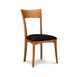 Copeland Sarah Ingrid Solid Cherry Shaker Dining Chair 19 Copeland Sarah Ingrid Solid Cherry Shaker Dining Chair -VERMONT WOODS Ingrid Cherry Chair Onyx Microsuede Natural Cherry