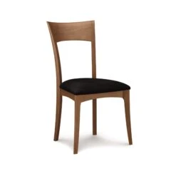 Copeland Sarah Ingrid Solid Cherry Shaker Dining Chair 22 Copeland Sarah Ingrid Solid Cherry Shaker Dining Chair -VERMONT WOODS Ingrid Cherry Chair Onyx Microsuede Saddle Cherry