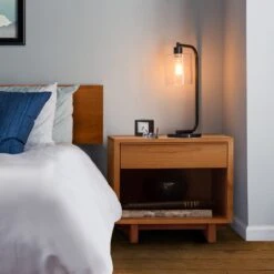 Kipling 1-Drawer Wide Nightstand with Enclosed Shelf 18 Kipling 1-Drawer Wide Nightstand with Enclosed Shelf -VERMONT WOODS Kipling 1 Drawer Enclosed Shelf Wide Nightstand Life 1