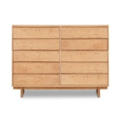 Kipling 10-Drawer Solid Wood Dresser -VERMONT WOODS Kipling 10 Drawer Dresser Natural Maple