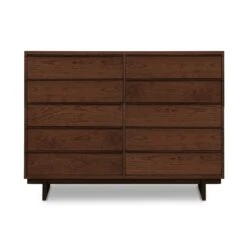 Kipling 10-Drawer Solid Wood Dresser -VERMONT WOODS Kipling 10 Drawer Dresser Natural Walnut