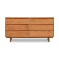 Kipling 6-Drawer Dresser: Modern Solid Wood Bedroom Storage -VERMONT WOODS Kipling 6 Drawer Dresser Natural Cherry