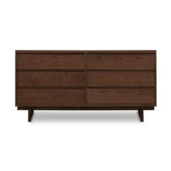 Kipling 6-Drawer Dresser: Modern Solid Wood Bedroom Storage -VERMONT WOODS Kipling 6 Drawer Dresser Natural Walnut