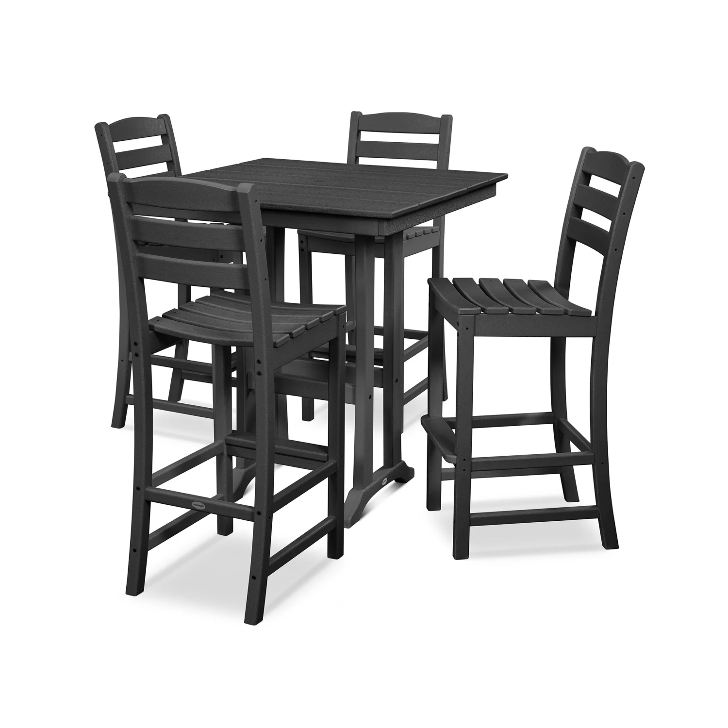 POLYWOOD La Casa Cafe 5-Piece Farmhouse Trestle Bar Set 3 POLYWOOD La Casa Cafe 5-Piece Farmhouse Trestle Bar Set