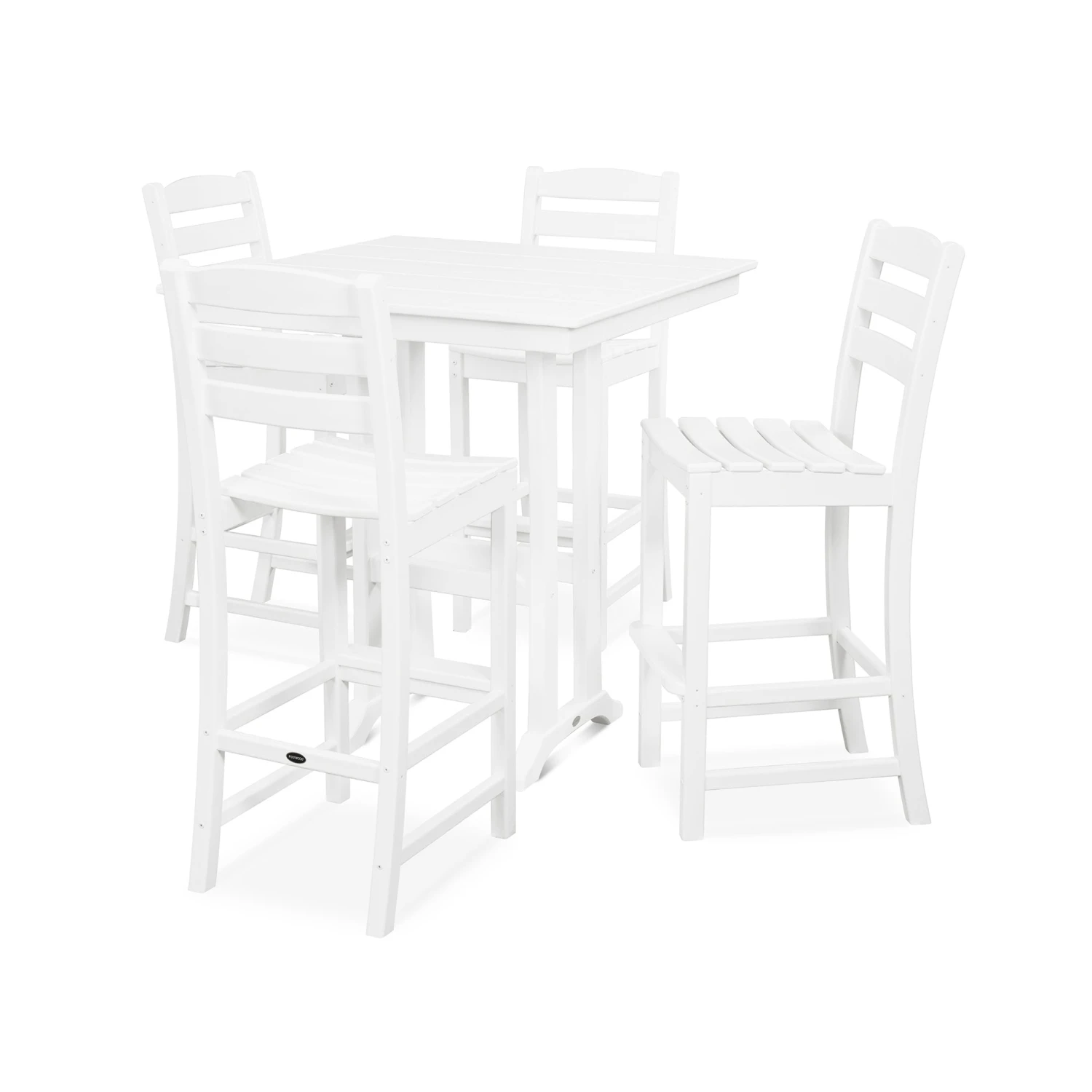 POLYWOOD La Casa Cafe 5-Piece Farmhouse Trestle Bar Set 9 POLYWOOD La Casa Cafe 5-Piece Farmhouse Trestle Bar Set - Image 7