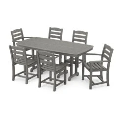 POLYWOOD La Casa Cafe 7-Piece Dining Set with Nautical Table