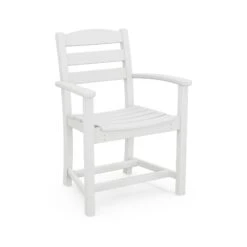POLYWOOD La Casa Cafe Outdoor Dining Arm Chair 17 POLYWOOD La Casa Cafe Outdoor Dining Arm Chair -VERMONT WOODS La Casa Cafe Outdoor Dining Arm Chair TD200WH White