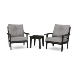 POLYWOOD Lakeside 3-Piece Outdoor Deep Seating Chair Set