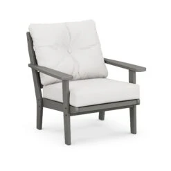 POLYWOOD Lakeside Deep Seating Chair with All-Weather Cushions 12 POLYWOOD Lakeside Deep Seating Chair with All-Weather Cushions -VERMONT WOODS Lakeside Deep Seating Chair 4411 GY152939 Slate Grey Natural Linen
