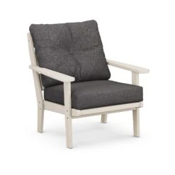 POLYWOOD Lakeside Deep Seating Chair with All-Weather Cushions 15 POLYWOOD Lakeside Deep Seating Chair with All-Weather Cushions -VERMONT WOODS Lakeside Deep Seating Chair 4411 SA145986 Sand Ash Charcoal