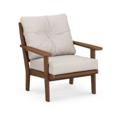 POLYWOOD Lakeside Deep Seating Chair with All-Weather Cushions 14 POLYWOOD Lakeside Deep Seating Chair with All-Weather Cushions -VERMONT WOODS Lakeside Deep Seating Chair 4411 TE145999 Teak Dune Burlap