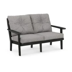 POLYWOOD Lakeside Deep Seating Loveseat -VERMONT WOODS Lakeside Deep Seating Loveseat 4412 BL145980 Black Grey Mist