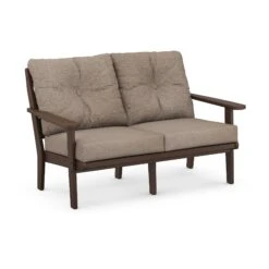 POLYWOOD Lakeside Deep Seating Loveseat -VERMONT WOODS Lakeside Deep Seating Loveseat 4412 MA146010 Mahogany Spiced Burlap