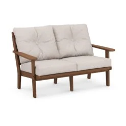 POLYWOOD Lakeside Deep Seating Loveseat -VERMONT WOODS Lakeside Deep Seating Loveseat 4412 TE145999 Teak Dune Burlap