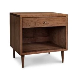 Larssen 1-Drawer Wide Nightstand -VERMONT WOODS Larssen 1 Drawer Enclosed Shelf Wide Nightstand Natural Walnut