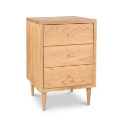 Larssen 3-Drawer Mid-Century Modern Solid Hardwood Nightstand -VERMONT WOODS Larssen 3 Drawer Nightstand Natural Maple