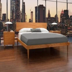 Larssen Handcrafted Vermont Hardwood Mid-Century Modern Bed 16 Larssen Handcrafted Vermont Hardwood Mid-Century Modern Bed -VERMONT WOODS Larssen Bed Life 1