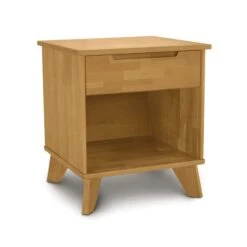 Copeland Furniture Linn 1-Drawer Enclosed Shelf Nightstand -VERMONT WOODS Linn Cherry 1 Drawer Enclosed Shelf Nightstand Natural Cherry