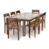 Lisse Glass Top Dining Table 2 Lisse Glass Top Dining Table -VERMONT WOODS Lisse Walnut Glass Top Table
