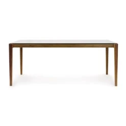 Lisse Glass Top Dining Table -VERMONT WOODS Lisse Walnut Glass Top Table 2
