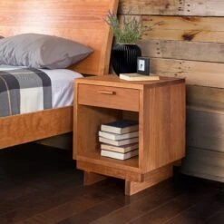 Loft Modern Solid Wood 1-Drawer Nightstand with Enclosed Shelf 20 Loft Modern Solid Wood 1-Drawer Nightstand with Enclosed Shelf -VERMONT WOODS Loft 1 Drawer Enclosed Shelf Nightstand Life 1