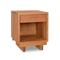 Loft Modern Solid Wood 1-Drawer Nightstand with Enclosed Shelf 21 Loft Modern Solid Wood 1-Drawer Nightstand with Enclosed Shelf -VERMONT WOODS Loft 1 Drawer Enclosed Shelf Nightstand Natural Cherry