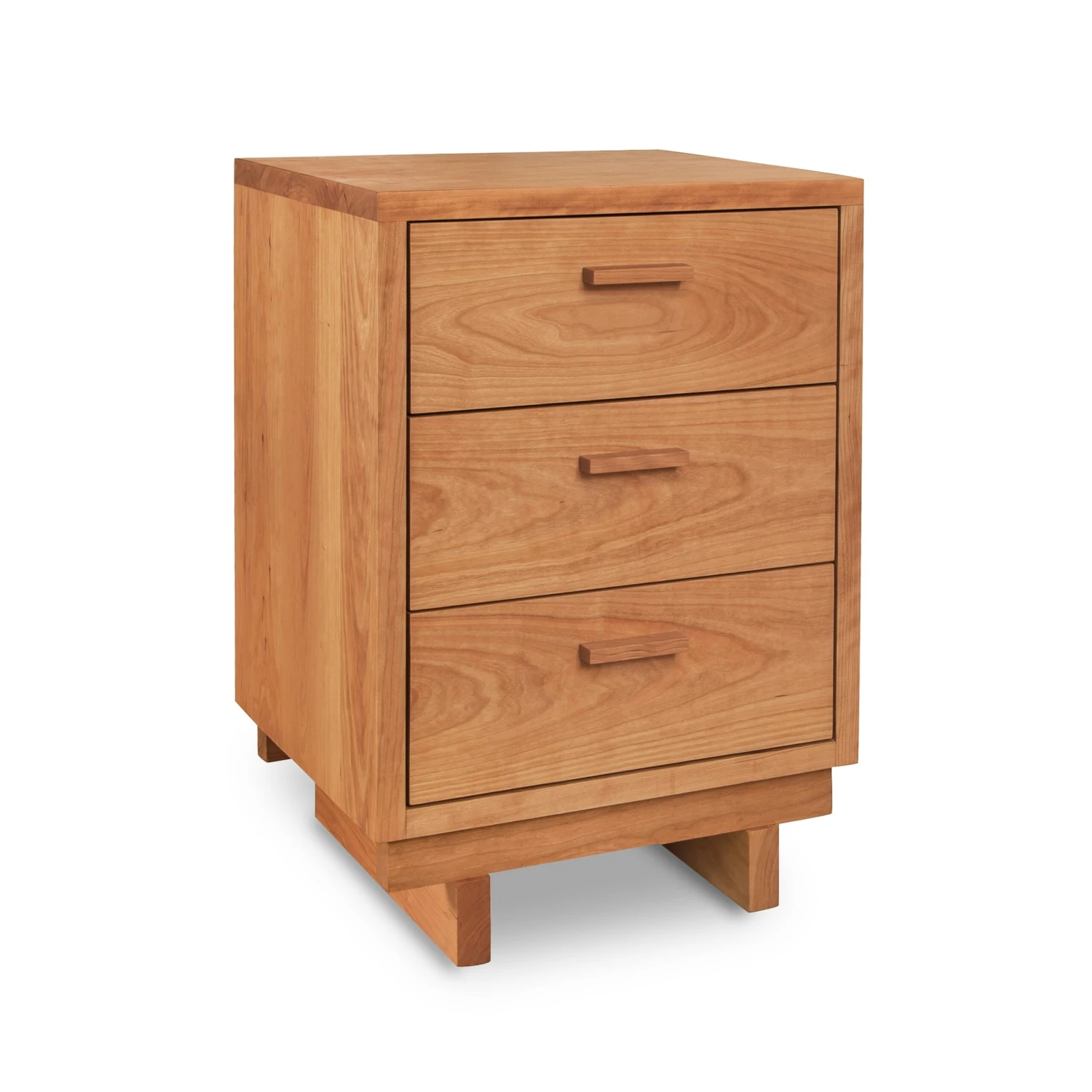Modern Loft 3-Drawer Solid Wood Nightstand - Customizable Finish 3 Modern Loft 3-Drawer Solid Wood Nightstand - Customizable Finish