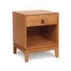 Solid Wood Mansfield 1-Drawer Nightstand - Handcrafted Vermont Quality -VERMONT WOODS Mansfield Cherry 1 Drawer Enclosed Shelf Nightstand