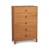 Mansfield 5-Drawer Wide Chest - Solid Natural Wood Bedroom Dresser 2 Mansfield 5-Drawer Wide Chest - Solid Natural Wood Bedroom Dresser -VERMONT WOODS Mansfield Cherry 5 Drawer Wide Chest