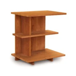 Copeland Furniture Mansfield Open Shelf Solid Wood Nightstand -VERMONT WOODS Mansfield Cherry Open Shelf Nightstand Left Side Autumn Cherry