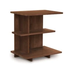 Copeland Furniture Mansfield Open Shelf Solid Wood Nightstand -VERMONT WOODS Mansfield Cherry Open Shelf Nightstand Left Side Saddle Cherry