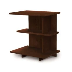 Copeland Furniture Mansfield Open Shelf Solid Wood Nightstand -VERMONT WOODS Mansfield Cherry Open Shelf Nightstand Right Side Cognac Cherry