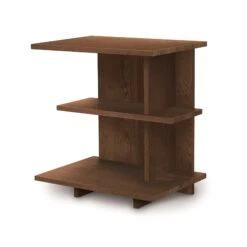 Copeland Furniture Mansfield Open Shelf Solid Wood Nightstand -VERMONT WOODS Mansfield Cherry Open Shelf Nightstand Right Side Saddle Cherry