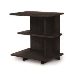 Copeland Furniture Mansfield Open Shelf Solid Wood Nightstand -VERMONT WOODS Mansfield Cherry Open Shelf Nightstand Right Side Smoke Cherry