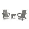 POLYWOOD Modern Adirondack 3-Piece Set with Newport End Table -VERMONT WOODS Modern Adirondack 3 Piece Set