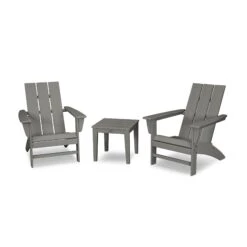 POLYWOOD Modern Adirondack 3-Piece Set with Newport End Table