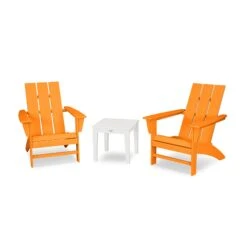 POLYWOOD Modern Adirondack 3-Piece Set with Newport End Table -VERMONT WOODS Modern Adirondack 3 Piece Set PWS502 1 10452 Tangerine