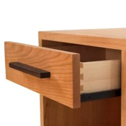 Modern Solid Wood 1-Drawer Nightstand with Enclosed Shelf -VERMONT WOODS Modern American 1 Drawer Enclosed Shelf Nightstand 2