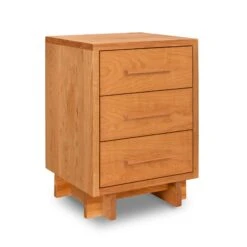 Modern American 3-Drawer Solid Wood Nightstand with Walnut Accents 24 Modern American 3-Drawer Solid Wood Nightstand with Walnut Accents -VERMONT WOODS Modern American 3 Drawer Nightstand Natural Cherry