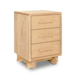 Modern American 3-Drawer Solid Wood Nightstand with Walnut Accents 26 Modern American 3-Drawer Solid Wood Nightstand with Walnut Accents -VERMONT WOODS Modern American 3 Drawer Nightstand Natural Maple