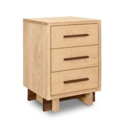 Modern American 3-Drawer Solid Wood Nightstand with Walnut Accents 27 Modern American 3-Drawer Solid Wood Nightstand with Walnut Accents -VERMONT WOODS Modern American 3 Drawer Nightstand Natural Maple Walnut Accents