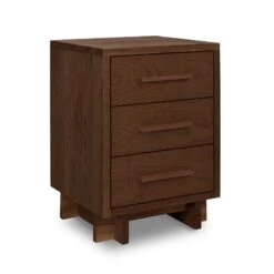 Modern American 3-Drawer Solid Wood Nightstand with Walnut Accents 30 Modern American 3-Drawer Solid Wood Nightstand with Walnut Accents -VERMONT WOODS Modern American 3 Drawer Nightstand Walnut