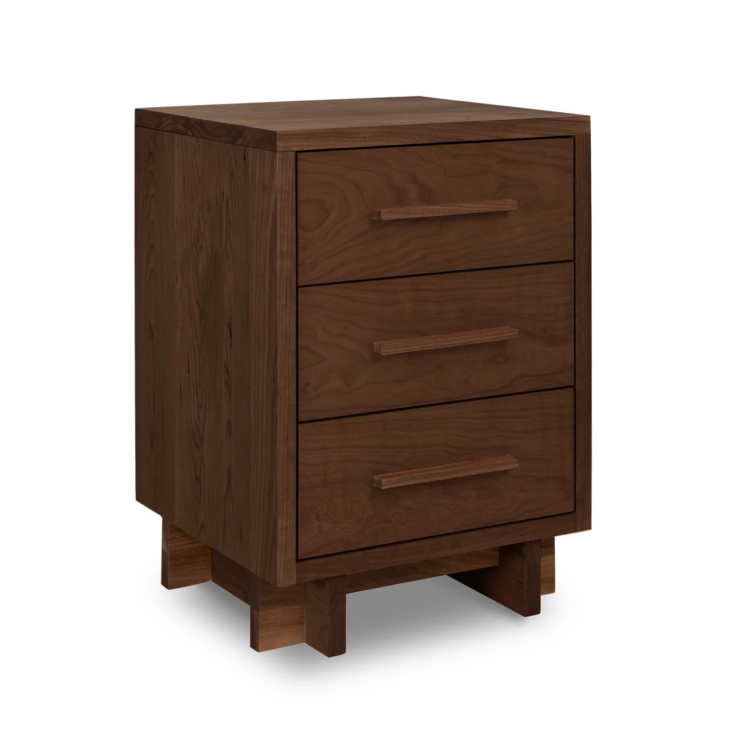 Modern American 3-Drawer Solid Wood Nightstand with Walnut Accents 16 Modern American 3-Drawer Solid Wood Nightstand with Walnut Accents - Image 14