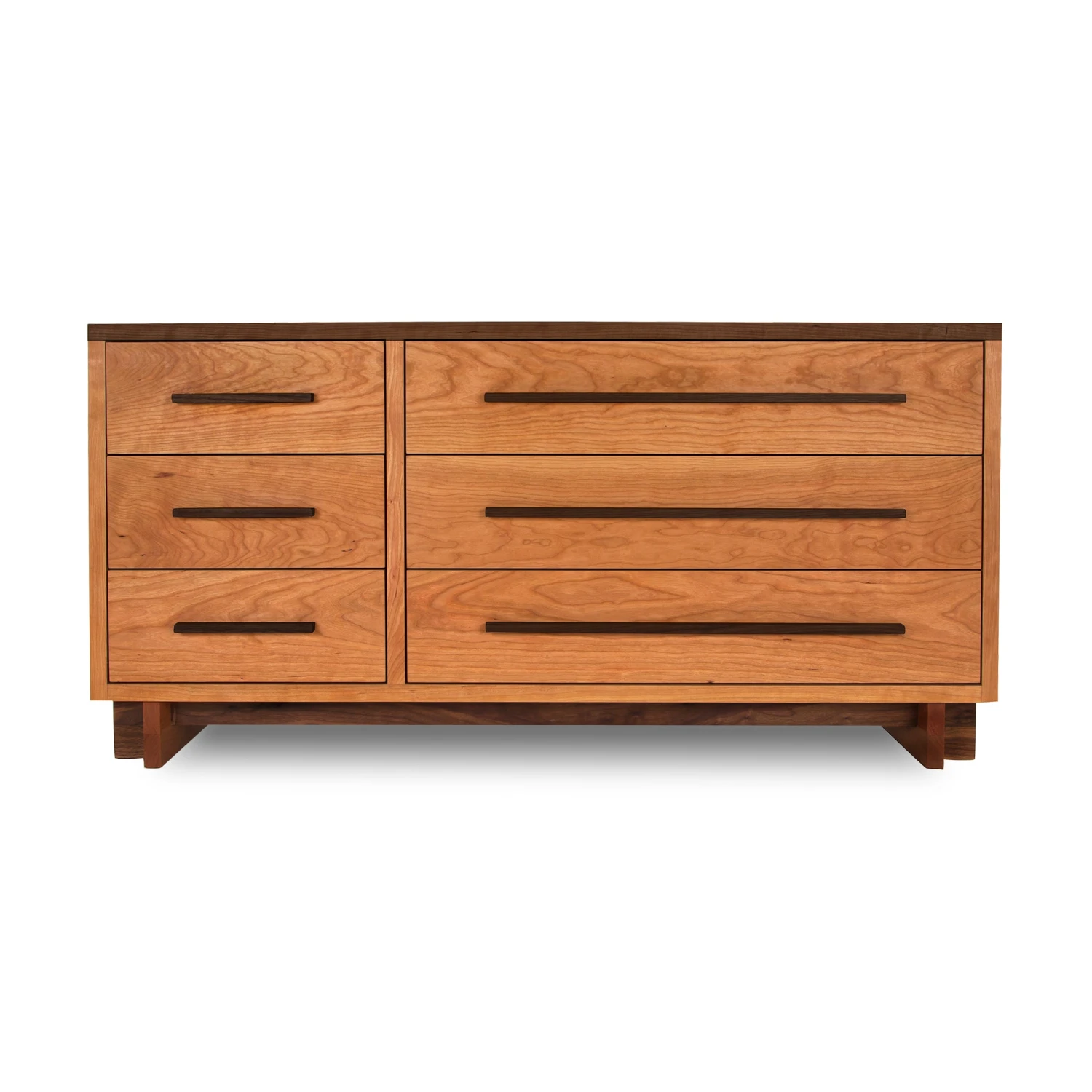 Modern American 6-Drawer Solid Wood Dresser with Walnut Accents 3 Modern American 6-Drawer Solid Wood Dresser with Walnut Accents