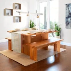 Solid Wood Modern Dining Bench - Handmade Vermont Seating -VERMONT WOODS Modern American Dining Table Life 1 3a7bdd17 a0c4 4095 b6fd 2b7624e79e58