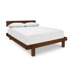 Modern American Solid Hardwood Platform Bed 22 Modern American Solid Hardwood Platform Bed -VERMONT WOODS Modern American Platform Bed Queen Walnut Walnut Accents