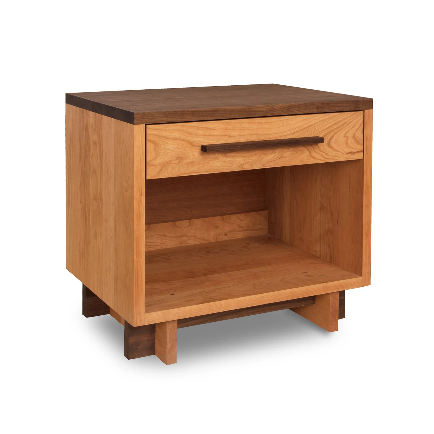 Solid Wood Wide Nightstand - Modern American 1-Drawer Bedside Table 3 Solid Wood Wide Nightstand - Modern American 1-Drawer Bedside Table