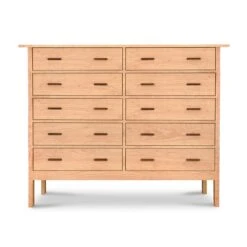 Modern Craftsman 10-Drawer Solid Wood Dresser | Handcrafted Storage -VERMONT WOODS Modern Craftsman 10 Drawer Dresser Natural Maple
