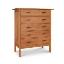 Solid Wood Modern Craftsman 5-Drawer Chest - Handcrafted in Vermont